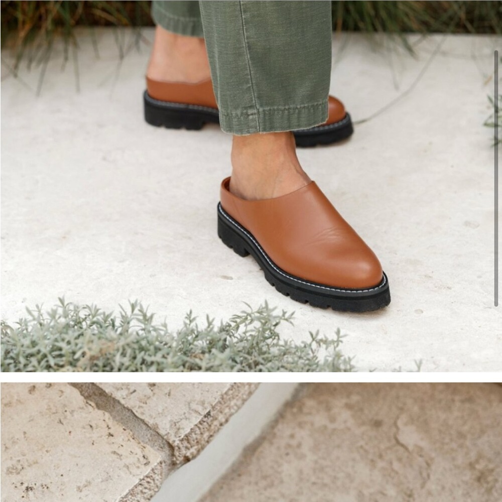 Jenni Kayne Leather Lug Mule 39 in Canyon
